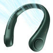 JISULIFE Hands-Free Bladeless Neck Fan – Quiet Wearable Cooling with 5 Speeds & 4000mAh Battery (Dark Green)