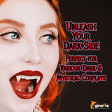 Retractable Vampire Fangs Set – 3 Sizes (13mm, 15mm, 17mm) Non-Toxic Reusable Teeth for Adults & Kids