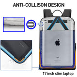 BOPAI 17″ Super Slim Laptop Backpack – Anti-Theft, Waterproof Business & Travel Backpack for Men & Women (Black)