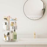 Rotating Makeup Organizer with 8 Adjustable Layers – 360° Spinning Cosmetic & Skincare Storage Carousel (Clear)