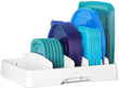 Adjustable Container Lid Organizer with Dividers – Cabinet & Drawer Storage Solution (White)