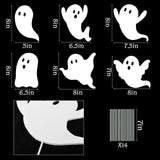 12PCS White Ghost Halloween Tree Picks – Cute Corrugated Plastic Ornaments for Indoor & Outdoor Decor
