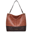 Montana West Hobo Bag for Women – Large Vegan Leather Shoulder Satchel with Contrast Design (Brown)