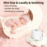 Mini White Noise Machine Portable Sleep Sound Soother with 30 Non-Looping Sounds, 32 Volume Levels & Timer – Pocket Travel Sleep Aid White