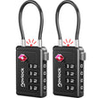 TSA 008 Approved 4-Digit Combination Luggage Lock with Inspection Indicator, Heavy Duty Cable Travel Lock for Suitcases & Backpacks