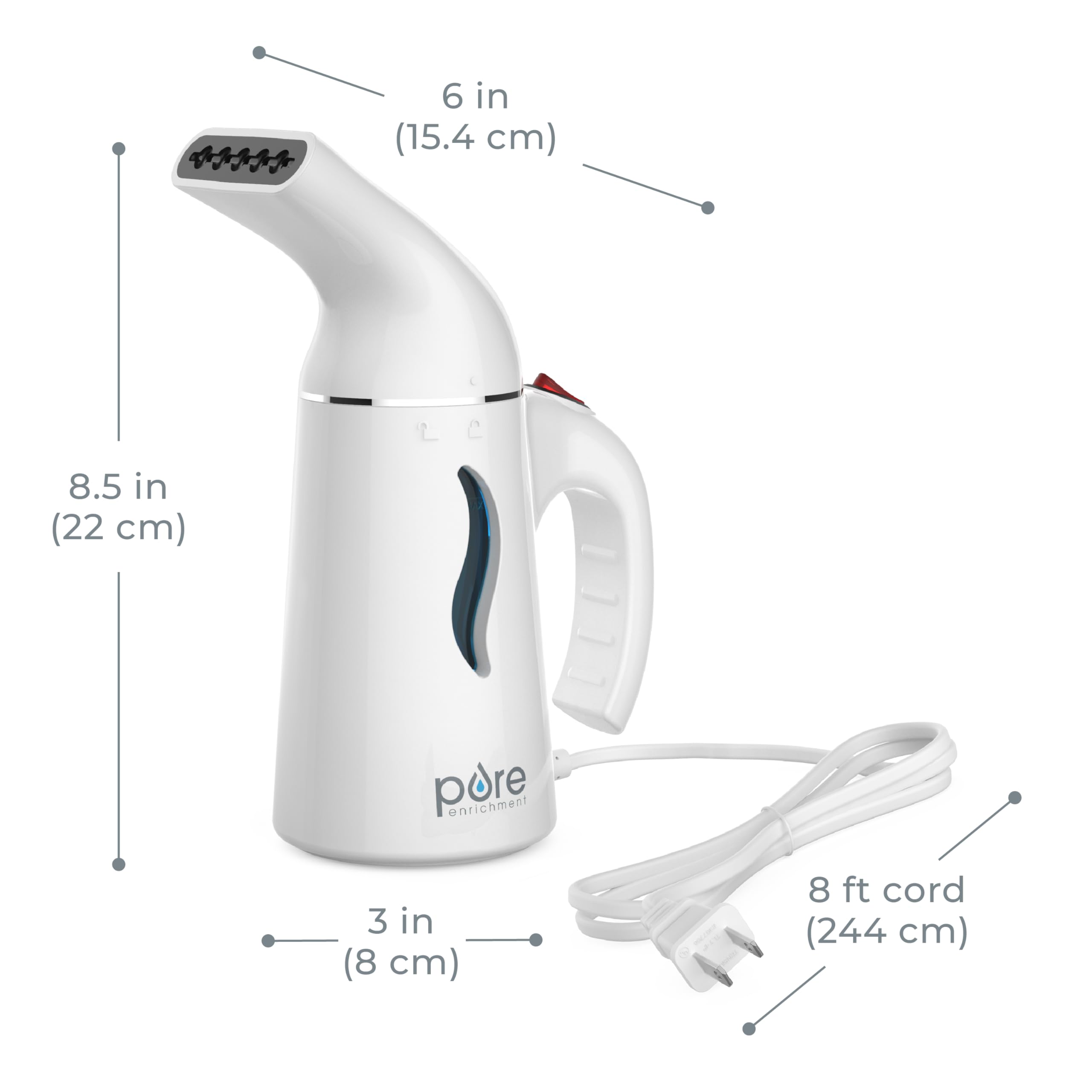 Portable Handheld Travel Garment Steamer with Fast Heat, Auto Shut-Off and Compact Wrinkle Remover System