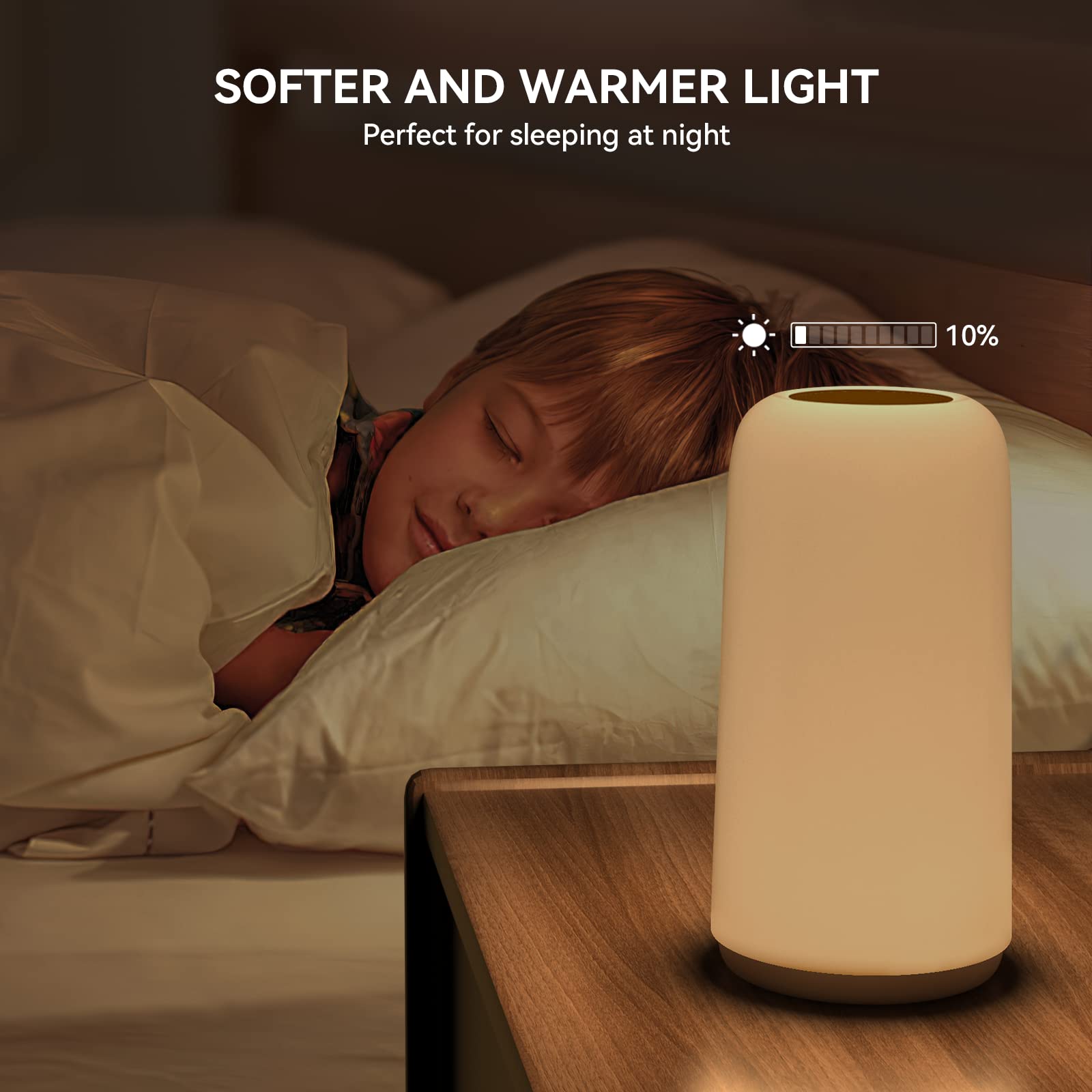 Modern RGB Touch Table Lamp – Dimmable Nightstand Light with Sleep Mode & 3 Brightness Levels