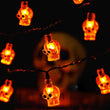 Halloween Pumpkin String Lights – 2 Pack 20 LED Battery Operated Lights (8.2 FT Each, 3 Modes, Orange Glow)