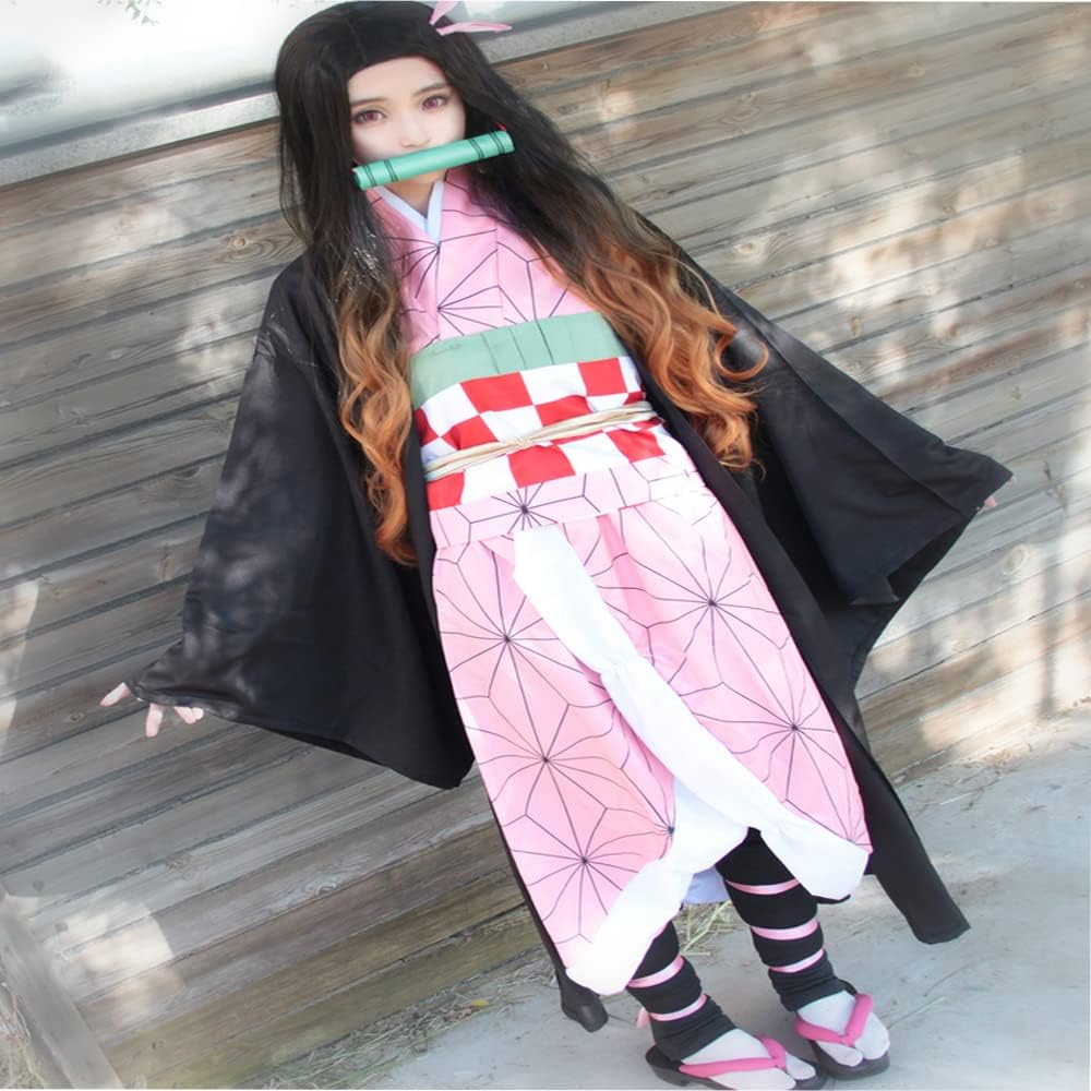 Pink Kimono Cosplay Outfit Set – Anime-Inspired Halloween Costume for Women 🎀✨