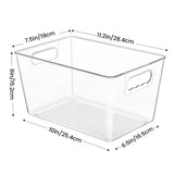 6-Pack Clear Pantry Organizer Bins – Plastic Storage Containers with Handles (Clear)
