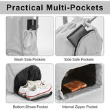 Waterproof Sports Drawstring Backpack – Lightweight Gym, Swim & Basketball String Bag with Shoe Compartment (Grey)