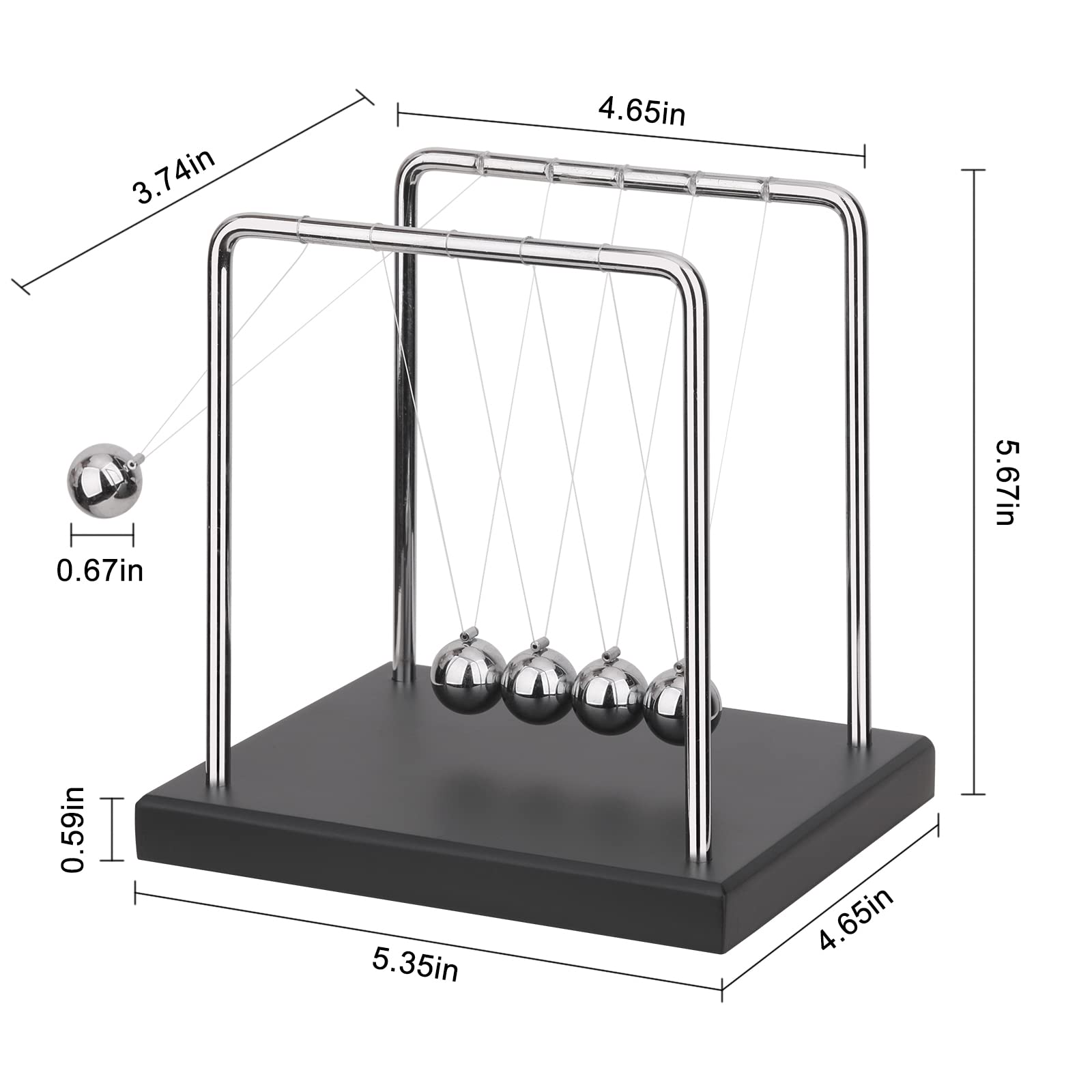 QLKUNLA Newton’s Cradle Kinetic Balance Balls Desk Toy Physics Motion Display Decorative Science Gadget