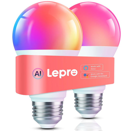 Lepro AI RGBWW Smart WiFi Light Bulb – 16M Colors, Tunable White 2700K–6500K with Alexa & LightGPM 4