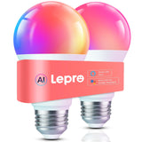 Lepro AI RGBWW Smart WiFi Light Bulb – 16M Colors, Tunable White 2700K–6500K with Alexa & LightGPM 4