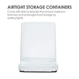 Large Airtight Pantry Storage Containers Set – 4 BPA-Free Canisters with Measuring Cups & Chalkboard Labels (Black)