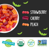 YumEarth Organic Halloween Gummy Fruits – 15 Snack Packs, Allergy-Free & Non-GMO Fruit Candy (Strawberry, Cherry, Peach)
