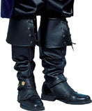 Black Knee-Length Boot Covers – Instant Pirate & Witch Costume Shoe Accessory
