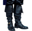 Black Knee-Length Boot Covers – Instant Pirate & Witch Costume Shoe Accessory