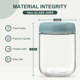 Airtight Glass Food Storage Jars – 16 oz Stackable Leakproof Containers (6-Pack, Multicolor)