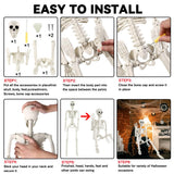3ft Full Body Halloween Skeleton Decoration – Posable Joints, Realistic Design & Durable Plastic Build