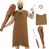 Barney Caveman Costume Set – Prehistoric Stone Age Outfit for Men 🪨🔥