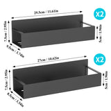 HuggieGems Magnetic Spice Rack Organizer (4-Pack) – Heavy-Duty Metal Fridge & Oven Storage, Adjustable Design (Black)