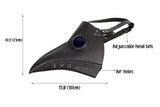 Raxwalker Plague Doctor Halloween Mask - Steampunk Raven Prop for Men and Boys - PU Leather Long Beak Cosplay Costume Scream Mask(Black)