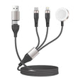 3-in-2 Multi-Charging Cable (4ft) – Magnetic Apple Watch Charger, USB-A & USB-C Fast Charging for Phones (Dark Grey)