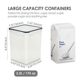 Large Airtight Pantry Storage Containers Set – 4 BPA-Free Canisters with Measuring Cups & Chalkboard Labels (Black)