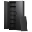 LETAYA Heavy-Duty Metal Storage Cabinet with Locking Doors – Tall Steel Locker with Adjustable Shelves for Garage & Office (Black)