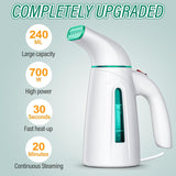 Portable Handheld Garment Steamer 700W with Stainless Steel Panel and Large Capacity Travel Wrinkle Remover