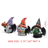 Black-Wing Halloween Gnomes – Handcrafted Resin Figures with Wings & Pumpkin Details for Festive Decor