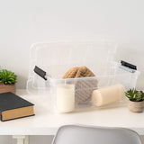 IRIS USA 13 Qt Clear Plastic Storage Box with Latches & Pull Handle – Stackable BPA-Free Organizer (6-Pack)