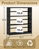 METALOONG 3-Tier Adjustable Metal Bookshelf – Heavy-Duty Storage Rack with Anti-Tip Safety Kit (Black)