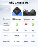 Dual-System Bluetooth Tracker Tags 4 Pack Compatible with Apple Find My and Google Find Hub Smart Item Locator Black
