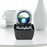 LED Rolling Ball Tabletop Water Fountain – Adjustable 3-Level Indoor Zen Decor (Painted Resin)