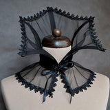 Black Victorian Vampire Lace Collar – Gothic Renaissance Ruffle Neck Accessory for Women