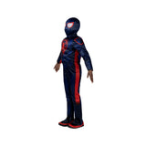 Miles Morales Qualux Costume for Kids – Deluxe Muscle Jumpsuit with Mask | Spider-Verse Hero Outfit
