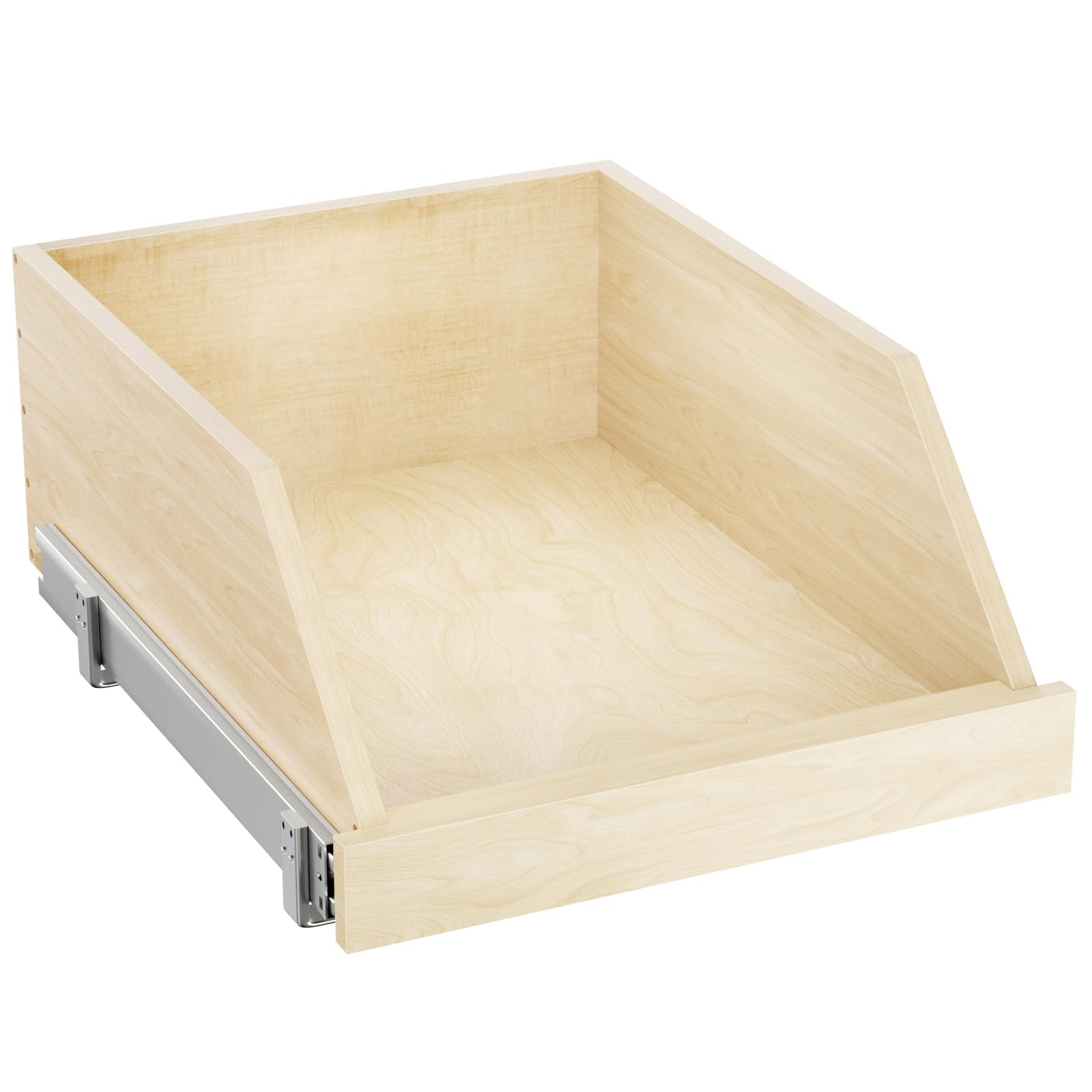 Lovmor Beveled Pull-Out Cabinet Drawer – Tall Solid Wood Slide-Out Organizer for Pantry & Kitchen