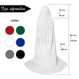 White Velvet Hooded Cloak – Full-Length Medieval Cape for Halloween, Cosplay & Renaissance Fairs ⚔️✨