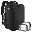 SINALIY Expandable 40L Carry-On Travel Backpack with Convertible Carry & 17” Laptop Sleeve – Black