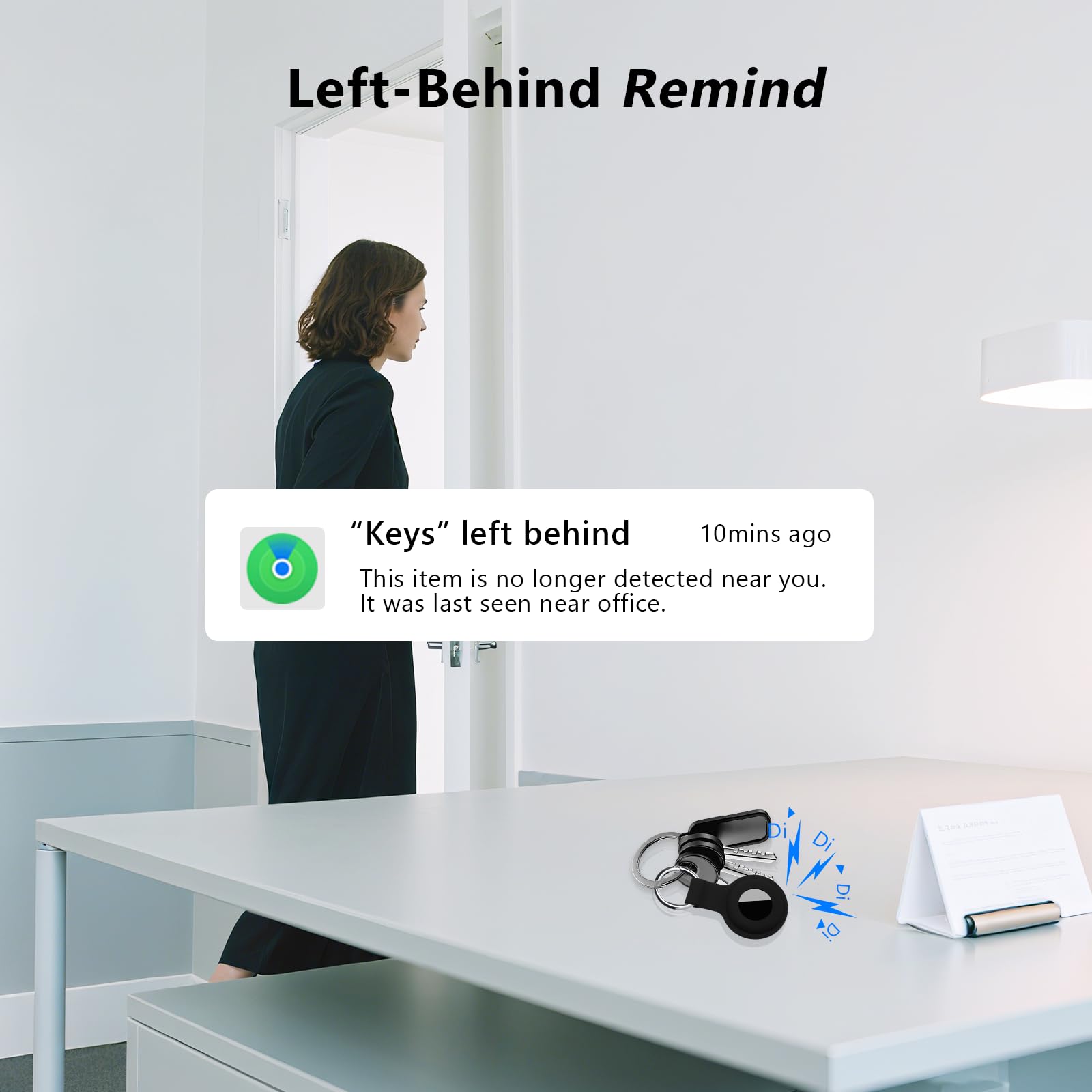 Apple Find My Bluetooth Tracker Tag 4 Pack, Waterproof IP67 Smart Item Locator with Replaceable Battery and Anti-Loss Alert