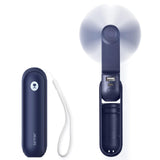 Portable Handheld Mini Fan with Power Bank & Flashlight – Foldable Pocket Fan for Travel, Outdoor & Summer Cooling