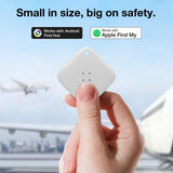 Smart Bluetooth Tracker Tag Compatible with Apple Find My & Google Find Hub, Waterproof Item Locator with Sound Alert – White