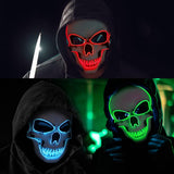 Blue LED Light-Up Skull Mask – Glow Halloween Party Mask for Kids & Adults 💀💙