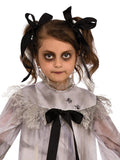 Sweet Screams Girl’s Halloween Costume – Spooky Nightgown Dress with Hair Bows & Extensions 💀🎀