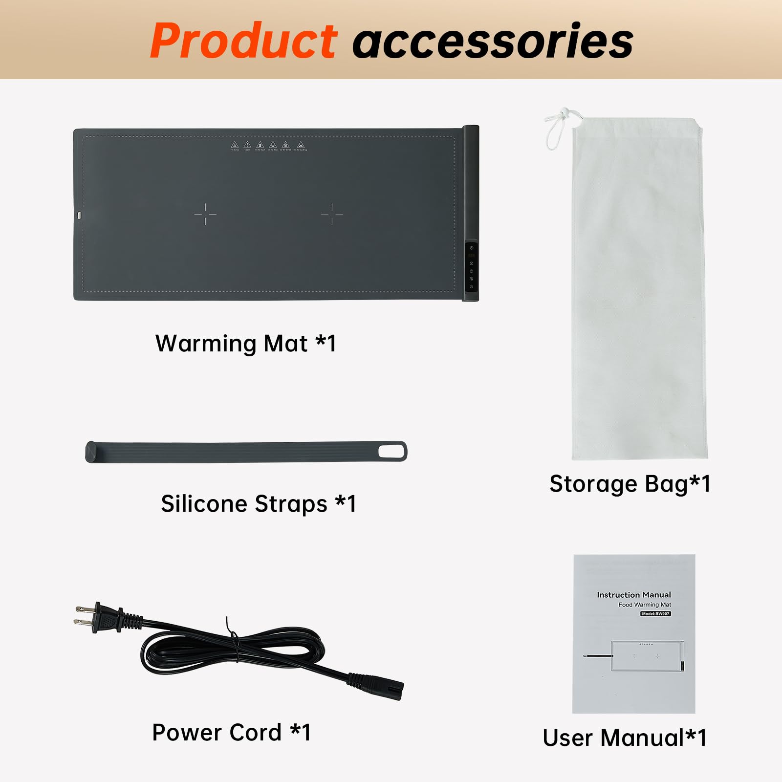 Extra-Large Electric Food Warming Mat with Timer – 9 Heat Levels, Child Lock & Even Heating