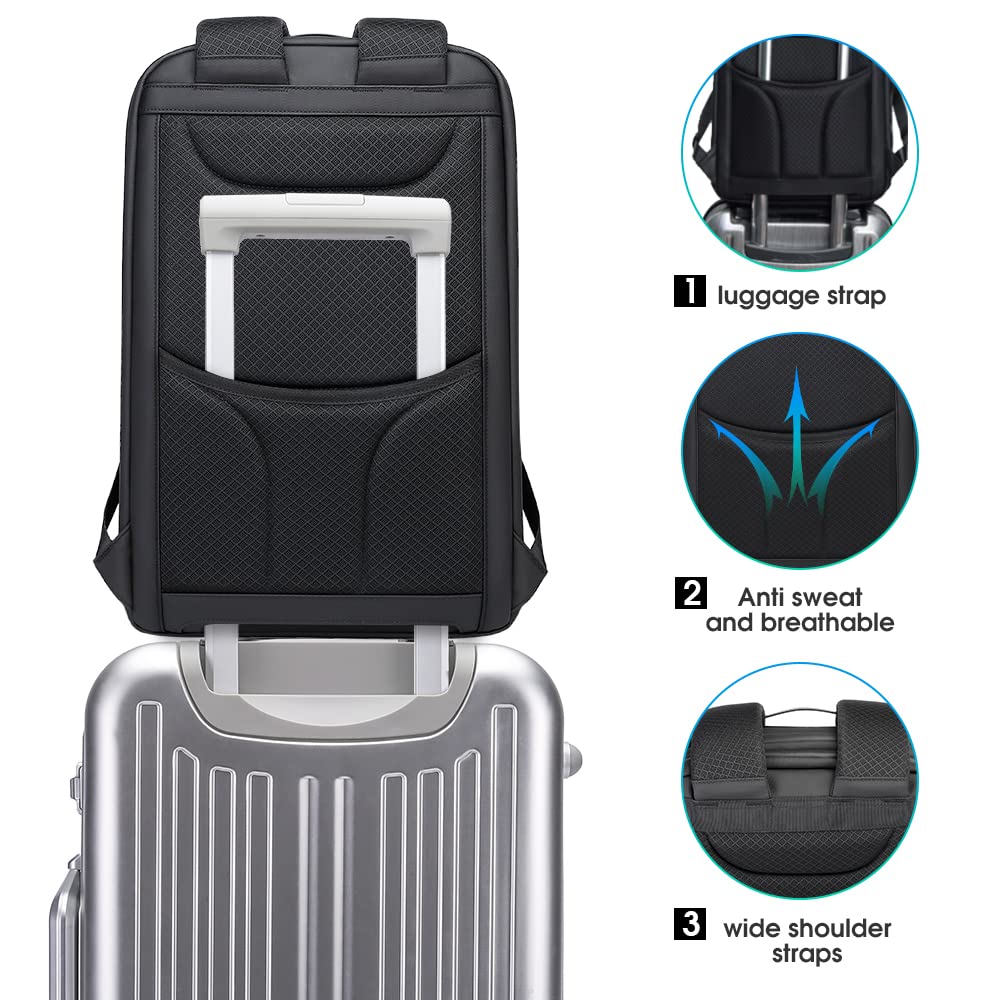 BANGE Anti-Theft Business Laptop Backpack – Smart Work Backpack with USB Charging Port, Fits 15.6” Laptops