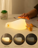 Cute Silicone Duck Night Light Rechargeable LED Dimmable Nursery Bedside Lamp for Kids & Baby Room