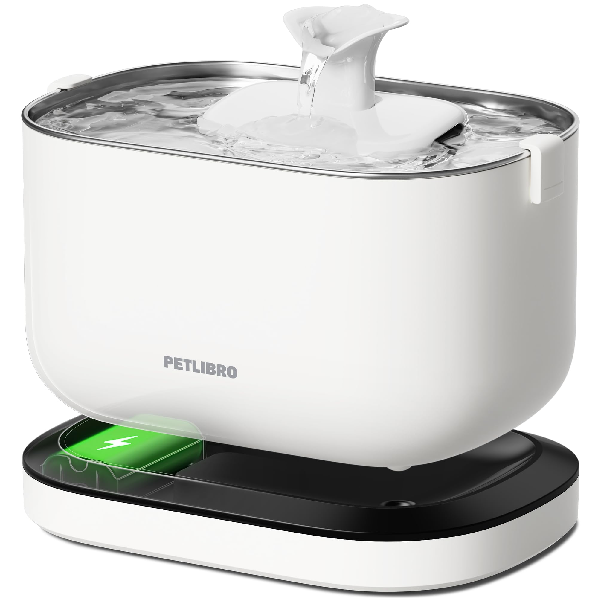 PETLIBRO Dockstream Wireless Cat Water Fountain 3L – Rechargeable Base & Radar Sensor Flow (White)